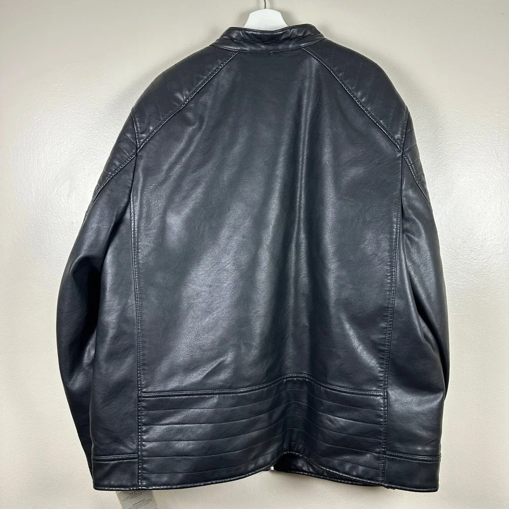 Levi's Men's XLT Racer Jacket Black Faux Leather Moto Bikercore Sreetwear NEW